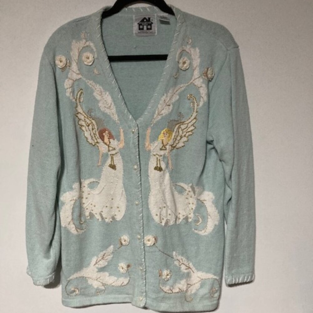 Storybook Knits Christmas “Romantic Angels” Sweater, Size L (Used)